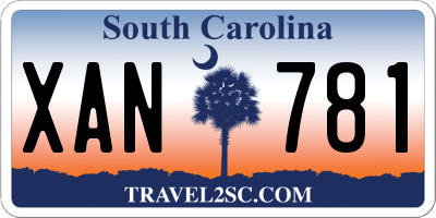 SC license plate XAN781