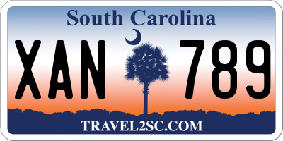SC license plate XAN789