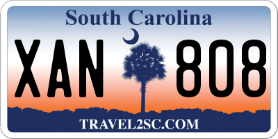 SC license plate XAN808