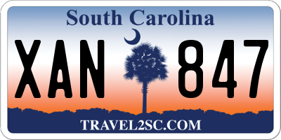SC license plate XAN847