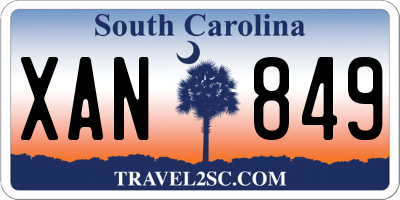SC license plate XAN849