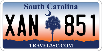 SC license plate XAN851