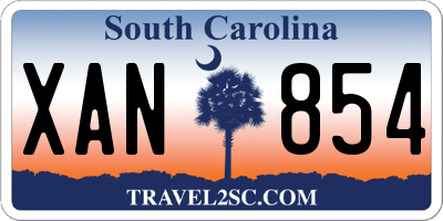 SC license plate XAN854