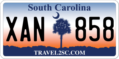 SC license plate XAN858
