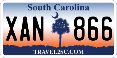 SC license plate XAN866