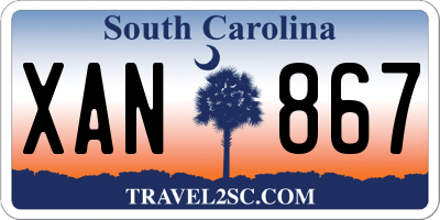 SC license plate XAN867