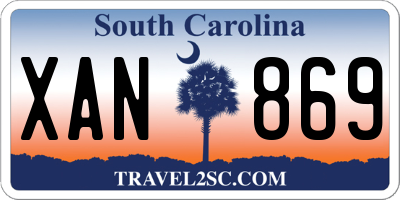 SC license plate XAN869
