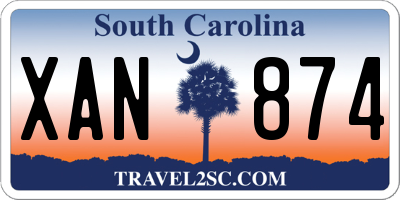 SC license plate XAN874