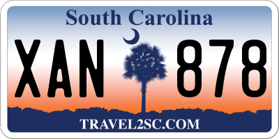 SC license plate XAN878