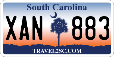 SC license plate XAN883