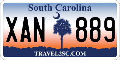 SC license plate XAN889