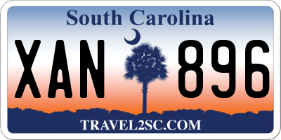 SC license plate XAN896