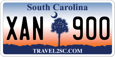 SC license plate XAN900