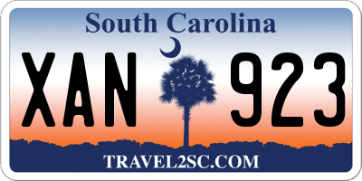 SC license plate XAN923