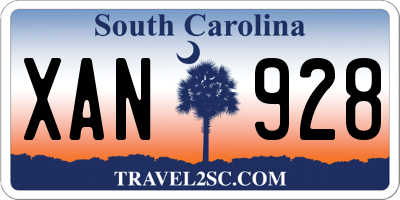 SC license plate XAN928