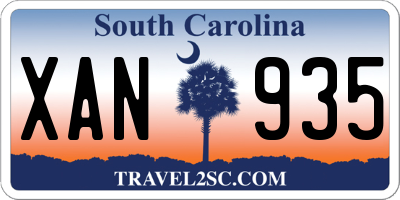 SC license plate XAN935