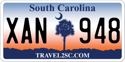 SC license plate XAN948