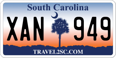 SC license plate XAN949
