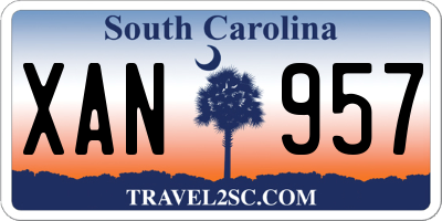SC license plate XAN957