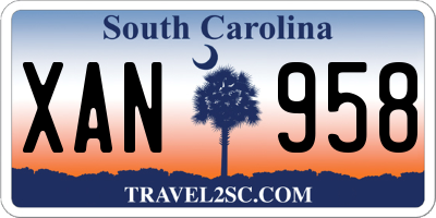 SC license plate XAN958