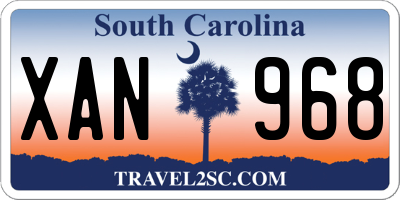 SC license plate XAN968