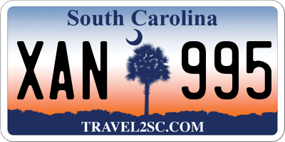 SC license plate XAN995