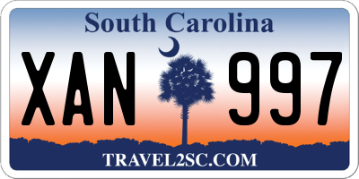 SC license plate XAN997