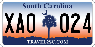 SC license plate XAO024