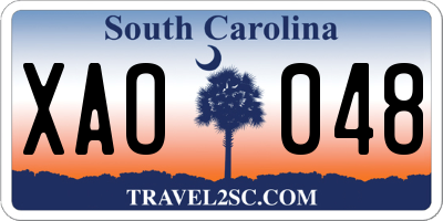 SC license plate XAO048