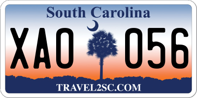 SC license plate XAO056