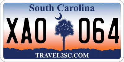 SC license plate XAO064