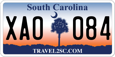 SC license plate XAO084