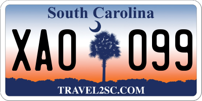 SC license plate XAO099