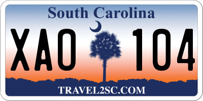 SC license plate XAO104