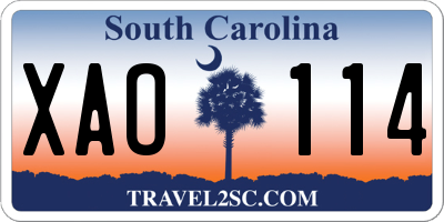 SC license plate XAO114