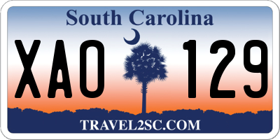 SC license plate XAO129