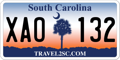 SC license plate XAO132