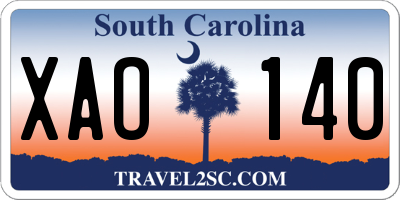 SC license plate XAO140
