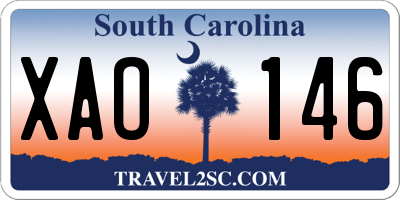 SC license plate XAO146