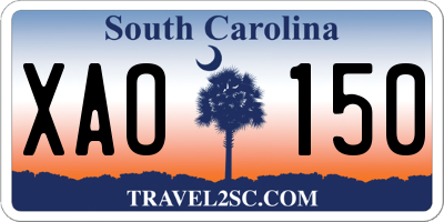 SC license plate XAO150