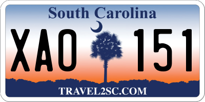 SC license plate XAO151