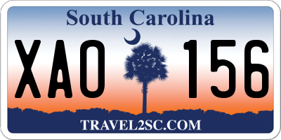 SC license plate XAO156