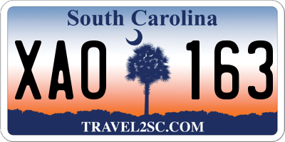 SC license plate XAO163