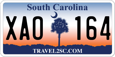SC license plate XAO164