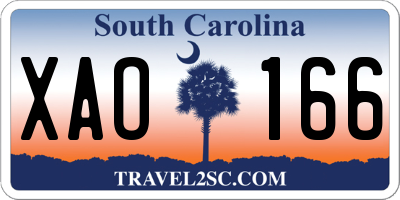 SC license plate XAO166