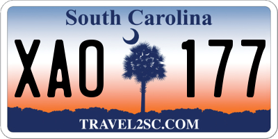 SC license plate XAO177