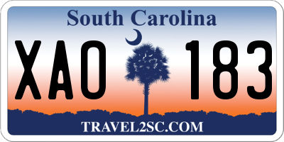 SC license plate XAO183