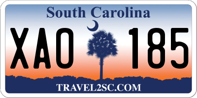 SC license plate XAO185
