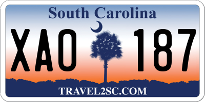 SC license plate XAO187