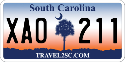 SC license plate XAO211